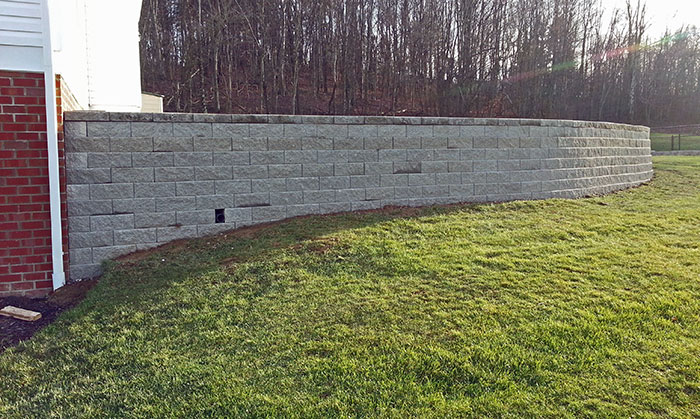 photo of new retaining wall