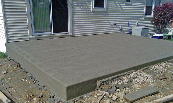 photo of new concrete patio